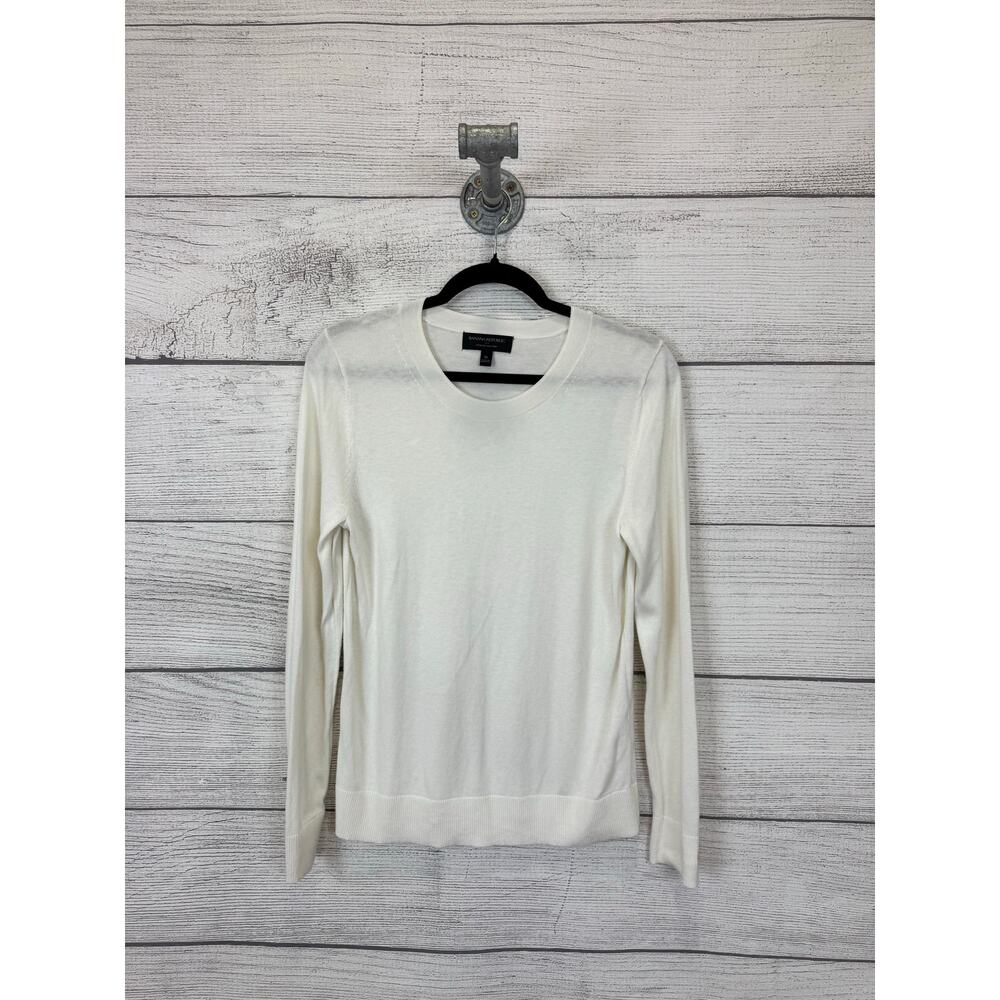 Banana Republic Factory Women's Cream Forever Lightweight  Knit Top Size Medium